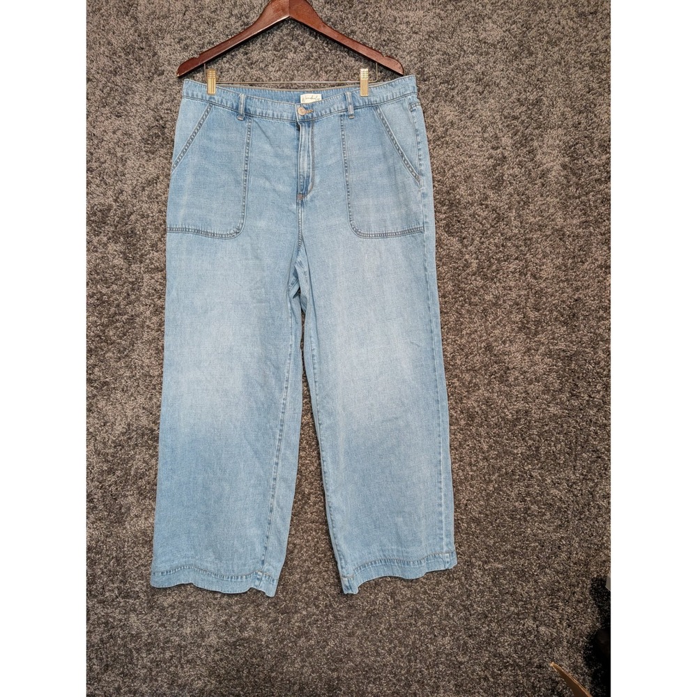 Wonderly Wide Leg Jeans Womens 16R Light Blue Excellent High Rise Denim Pants